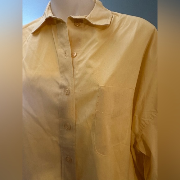 Topshop Medium NWT Yellow Button-Up Blouse - Picture 3 of 7